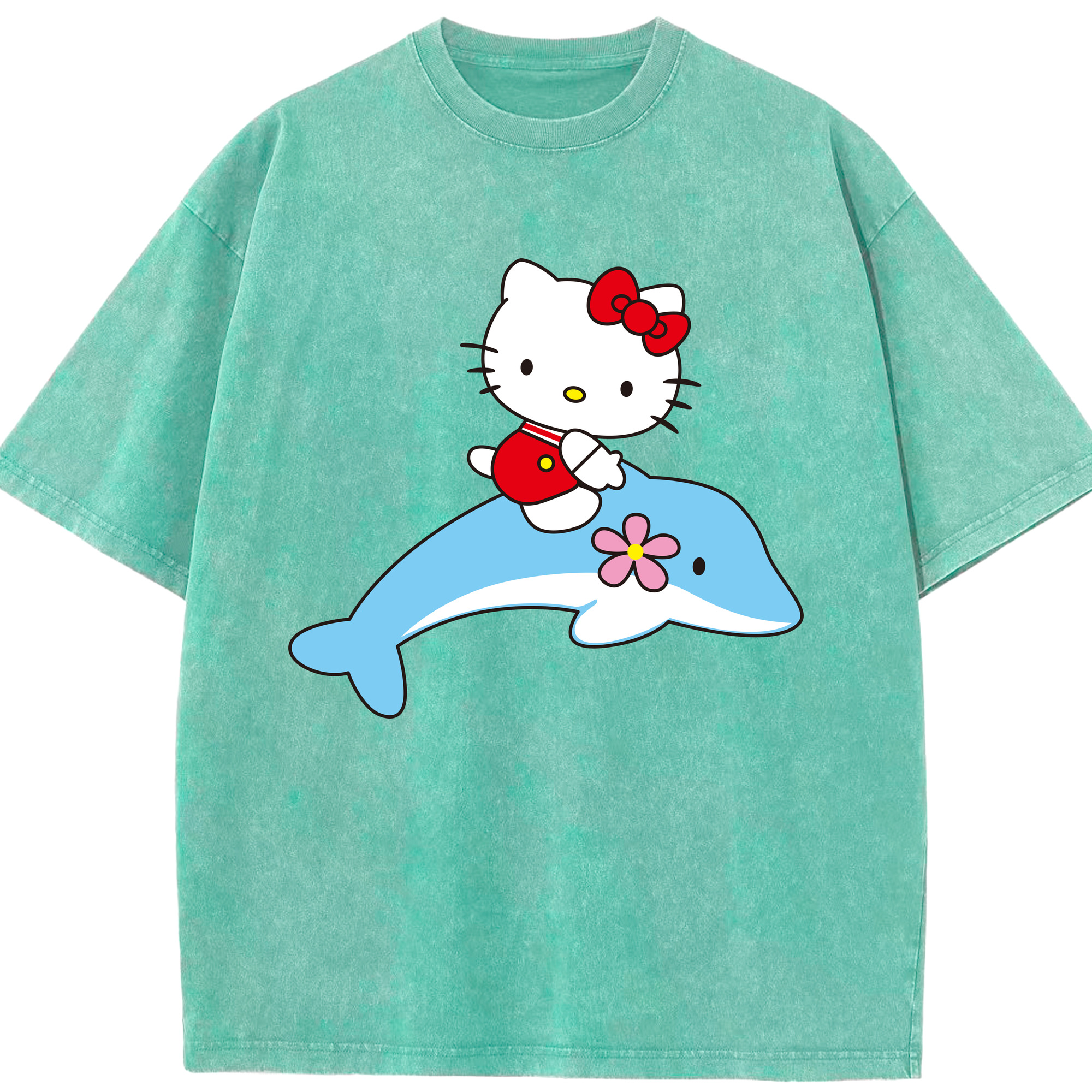 （画像用） Hello Kitty ハローキティ 綿100% ヴィンテージ風 半袖Tシャツ（フロントプリント）
